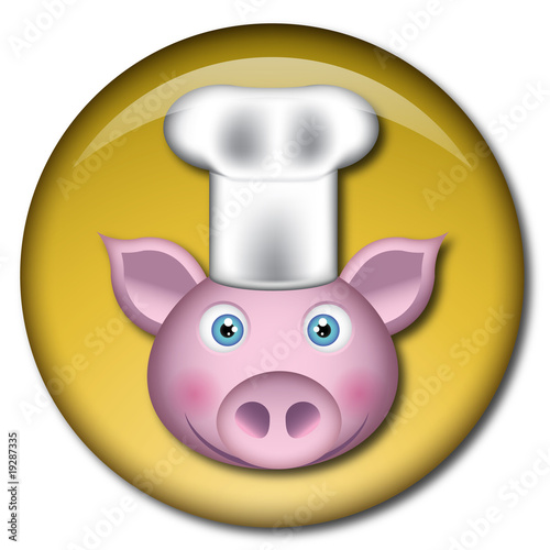 Chapa cabeza de cerdo cocinero