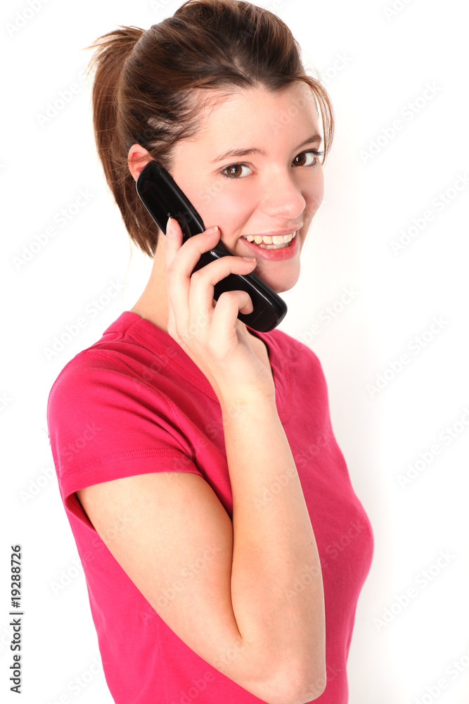 junge Frau am Telefon