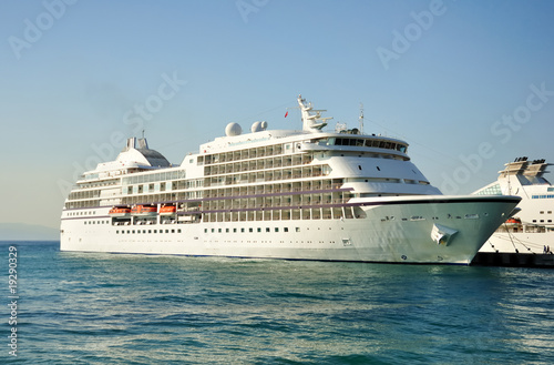 Cruise ship docked in port