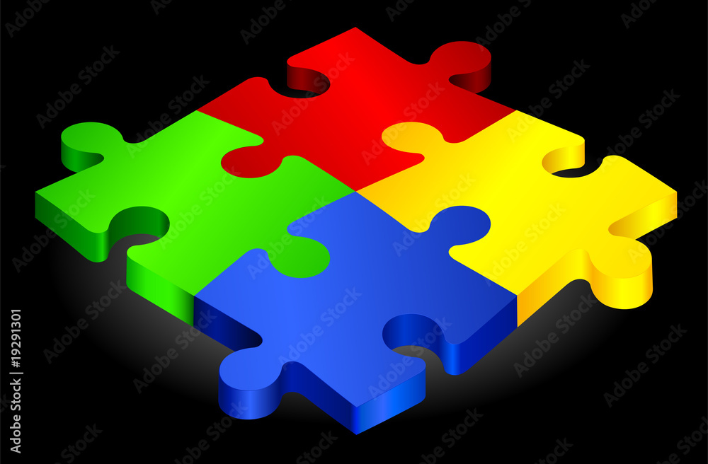 Obraz premium Complete Puzzle on simple Background