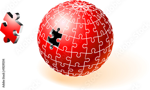 Incomplete Red Globe Puzzle