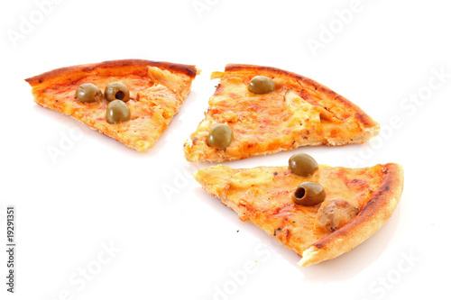 Fresh pizza isolated on the white background