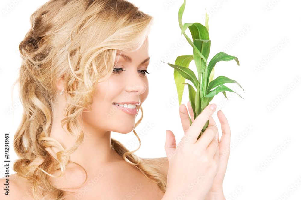 woman with sprout woman with sprout