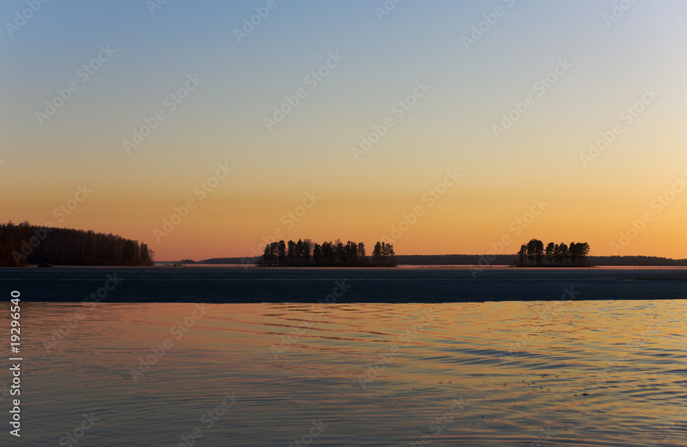 sunset on wood lake