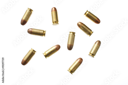 Fototapete Bullets isolated on white