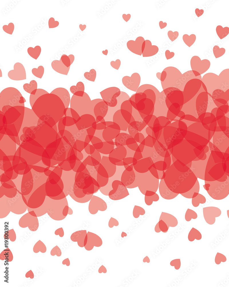 Red transparent hearts