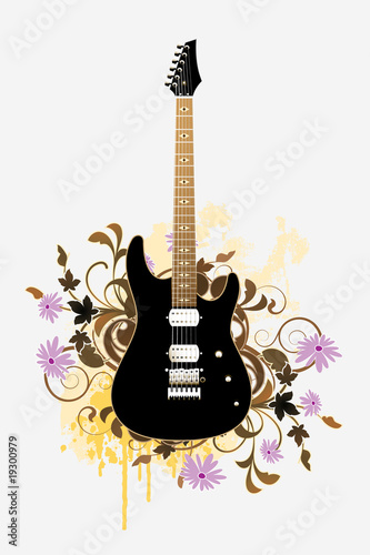 Electric guitar with design elements