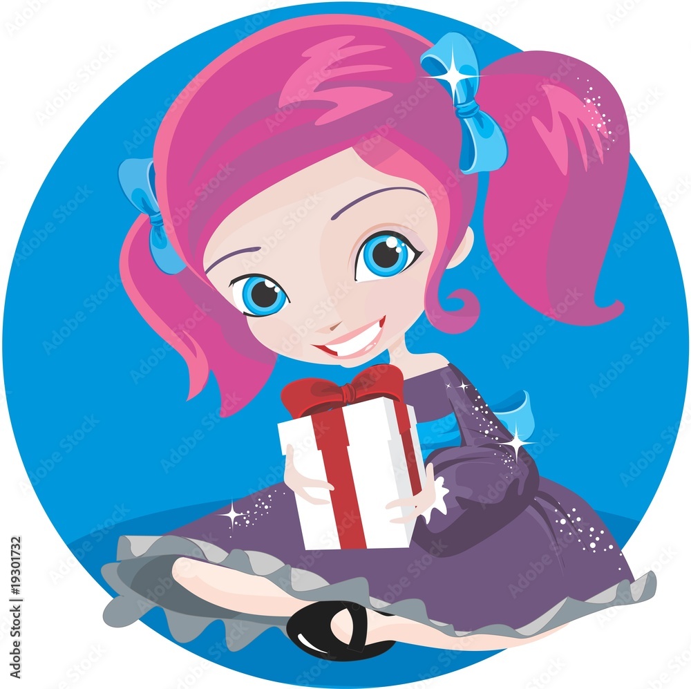 Obraz premium girl with present