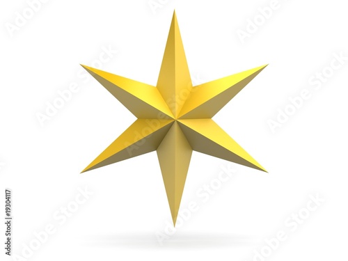 Gold Christmas star isolated over a white background
