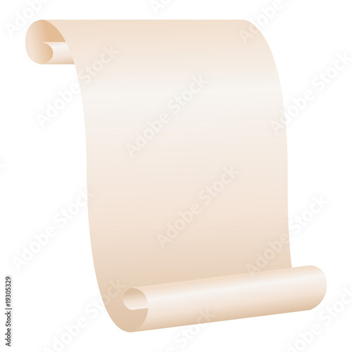 Blank paper scroll isolated over white background