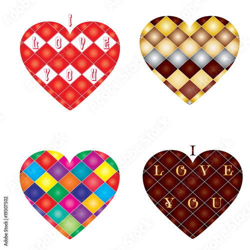 Set of 4 hearts photo
