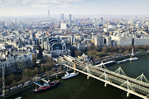 Canvas Print Hungerford Bridge seen from London Eye