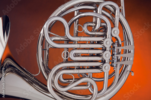 French Horn Silver On Gold photo