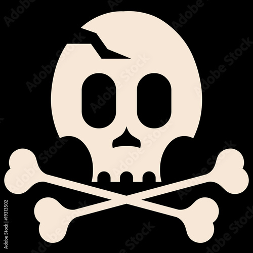 abstract skull and crossbones, vector illustration