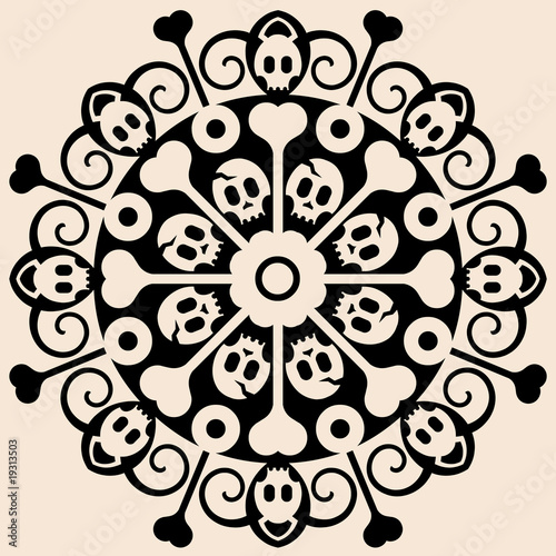 abstract skull and crossbones decoration