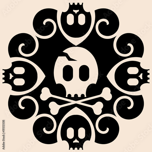 abstract skull and crossbones decoration