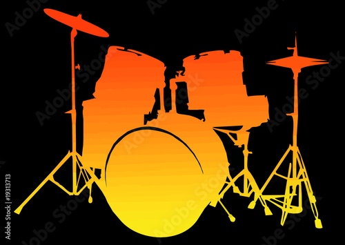 Yellow / Orange drum set
