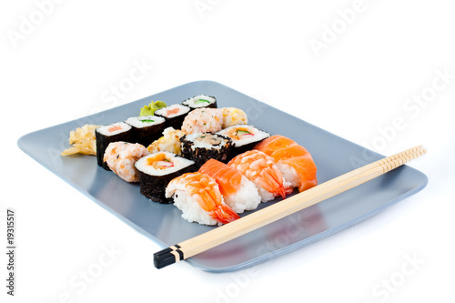 Set of sashimi on plate