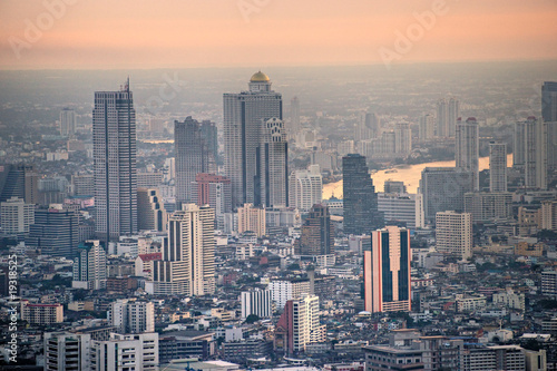 Bangkok Skyline at sunset  Thailand..