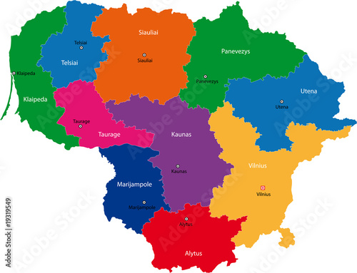 Map of administrative divisions of Republic of Lithuania