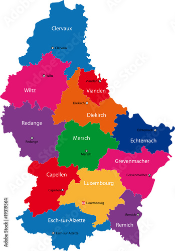 Cantons of Grand Duchy of Luxembourg © Iryna Volina