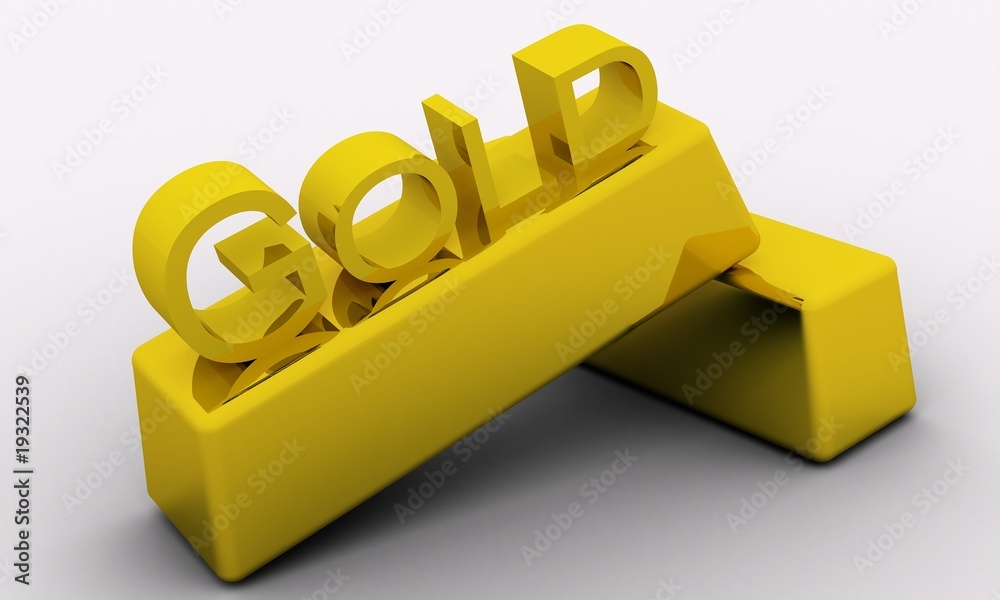 Two gold bars with Gold text. Two gold bars with Gold text.