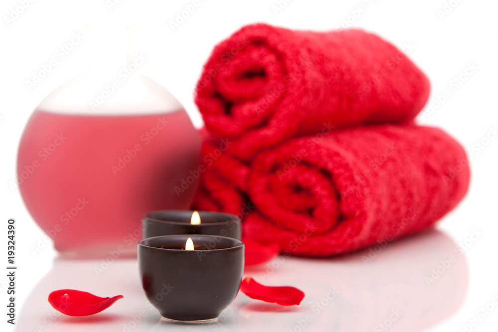 Spa candles and towels Spa candles and towels