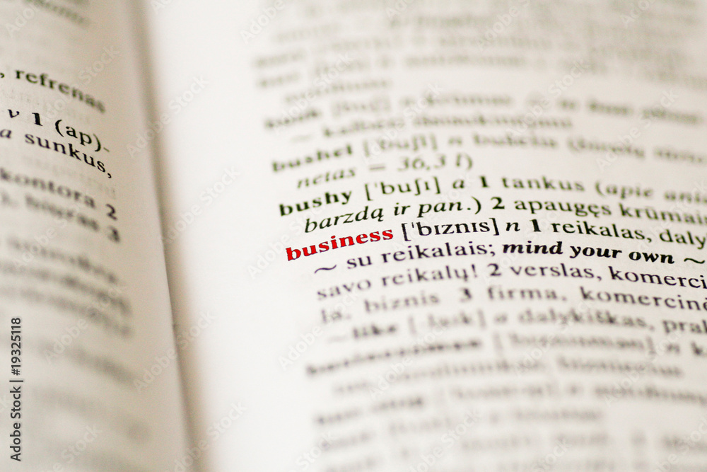 Closeup of the word Closeup of the word