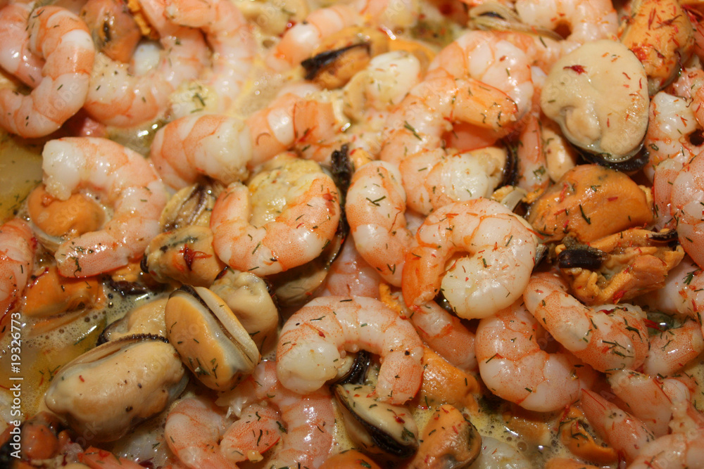 crevettes et moules crevettes et moules