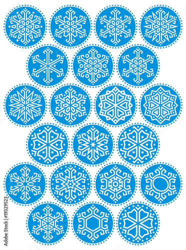 Snowflakes Blue Round Kit