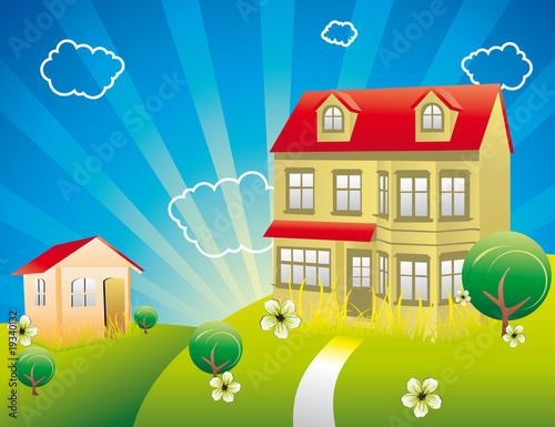 casa clasica en vector