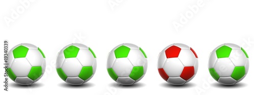 High resolution conceptual 3d soccer balls isolated on white