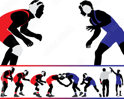 Wrestling Vector Silhouettes