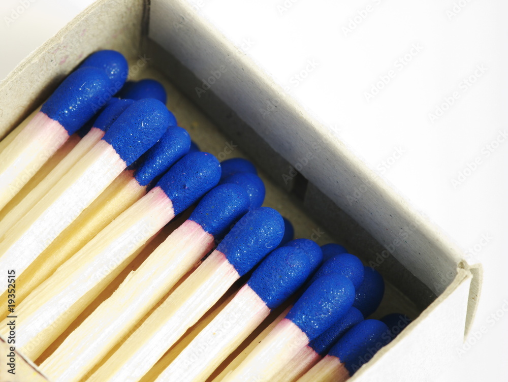Box of matches with the blue head Box of matches with the blue head
