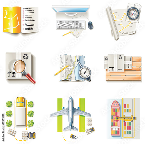 Vector freight transportation/logistic service icon set. Part 1