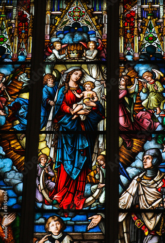 Mother Mary and Child - Church window