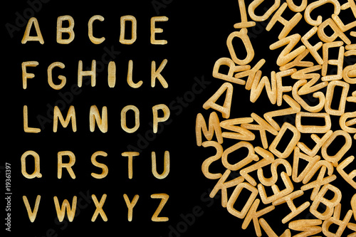 Wallpaper Mural Alphabet soup pasta font. Letters made from kids food. Torontodigital.ca