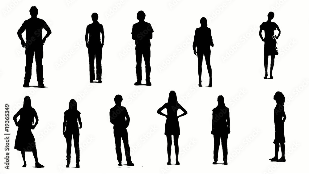 stand and wait people silhouette