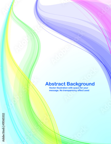 Wallpaper Mural Colorful_abstract_transparent_waves_on_white_background Torontodigital.ca