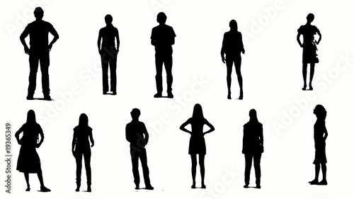 stand and wait people silhouette