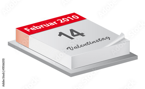 Valentinstag auf Kalender