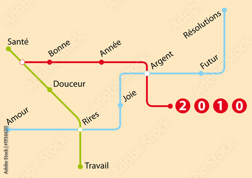 Bonne année style métro - concept