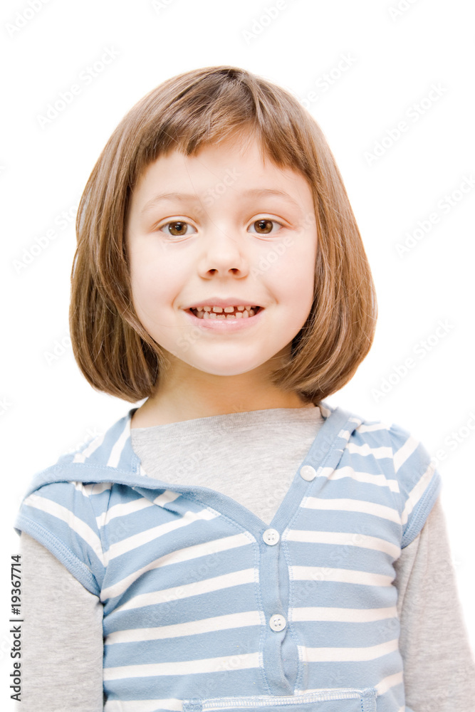 the portrait of little girl isolated on white the portrait of little girl isolated on white