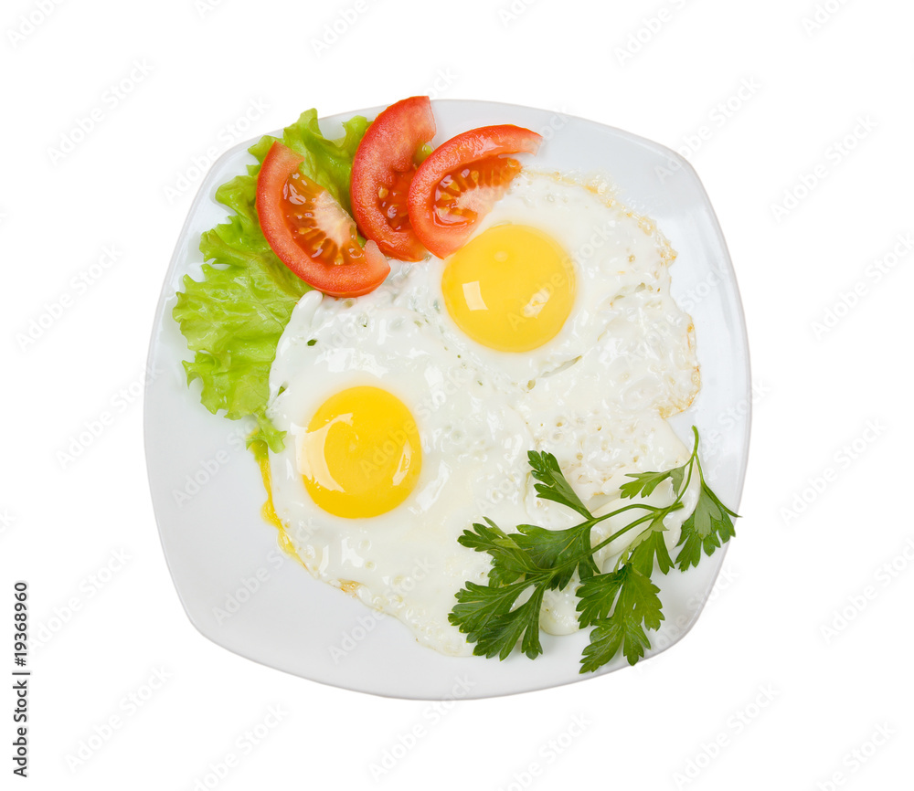 Delicious egg with vegetable close up Delicious egg with vegetable close up