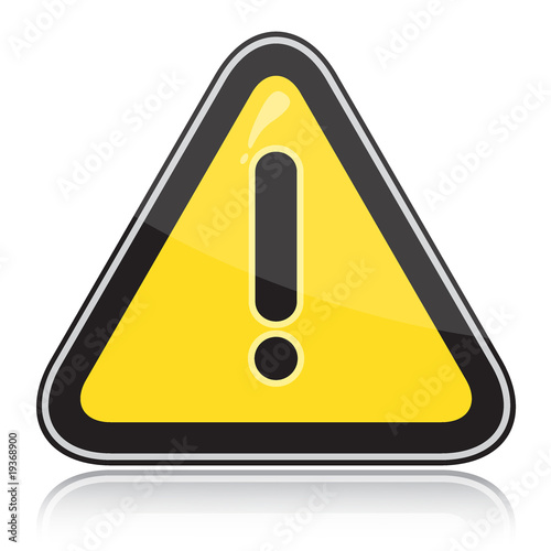 Yellow triangular other dangers warning sign