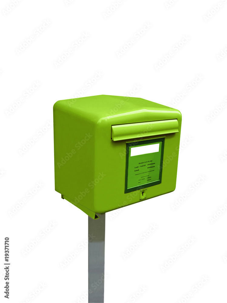 mail post box, metal container, isolated on white mail post box, metal container, isolated on white