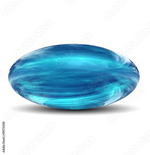 High resolution 3D blue glass ovoid