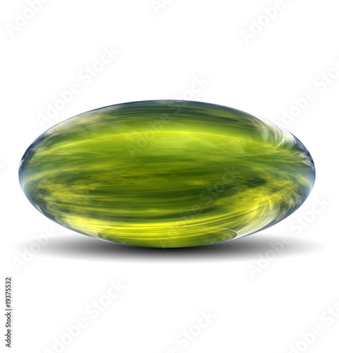 Принти на полотні High resolution 3D green glass ovoid