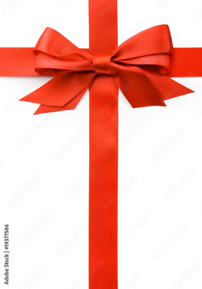 Beautiful red bow on white background Beautiful red bow on white background