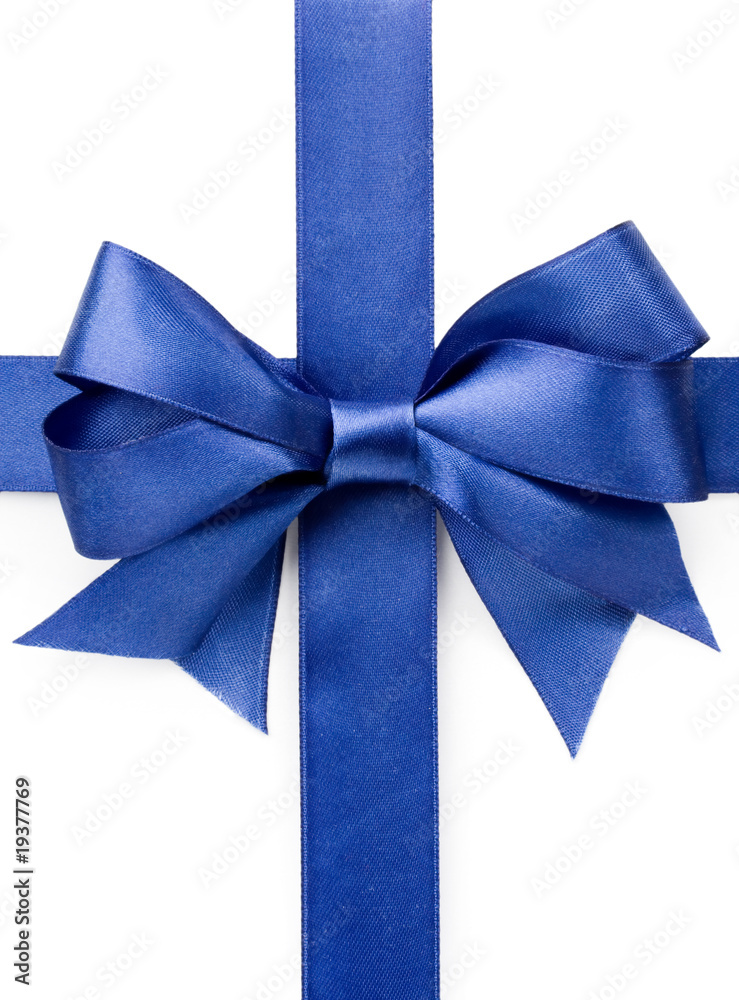 Beautiful blue bow on white background Beautiful blue bow on white background